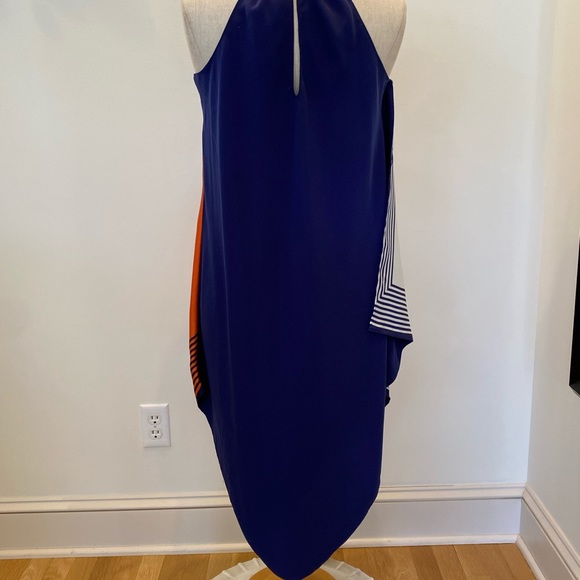 Rachel Roy Womens Navy Orange White Handkerchief Sleeveless Dress / Size S - Picture 7 of 14